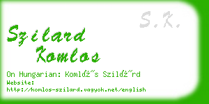 szilard komlos business card